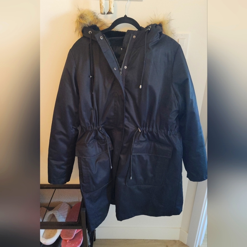 Torrid 3 in 1 Nylon Black Parka in Size 1